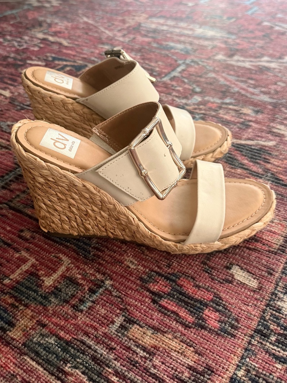 Leelee Buckle Strap Espadrille Wedge Sandals - Picture 2 of 5